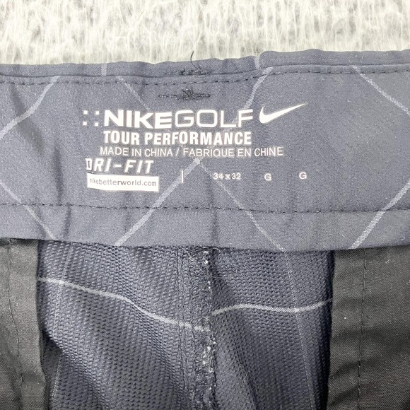 Nike Golf Pants Mens 34x32 Windowpane Tour Performance Dri-FIT Flat Front - Picture 2 of 7